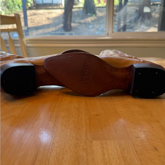 Stetson Tan Cowboy Western Boots Classic Style! Timeless 🤠🤎 - Picture 6 of 9